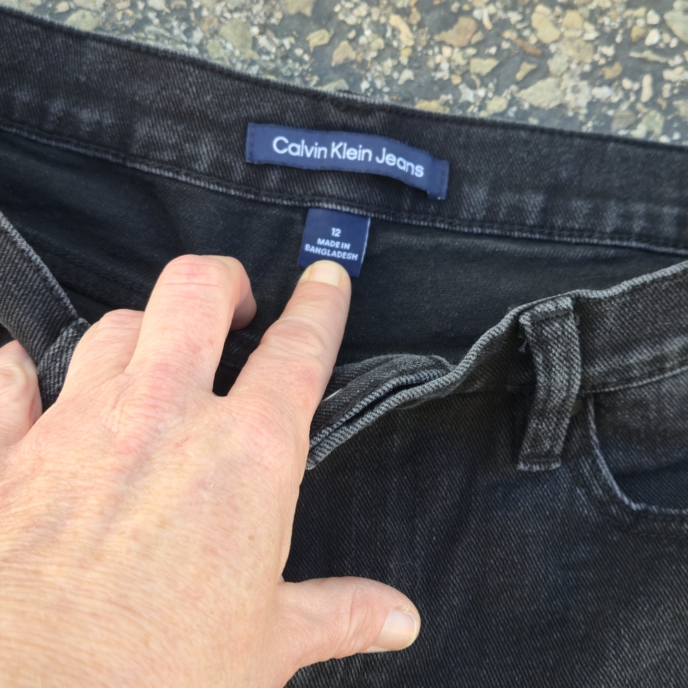 Calvin Klein Jeans  Washed Black Slim Straight Denim